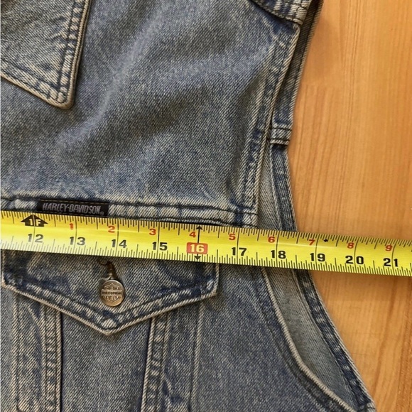 Harley-Davidson American Legend Denim Vest Mens M Made In Canada Bar Patch - Picture 4 of 6